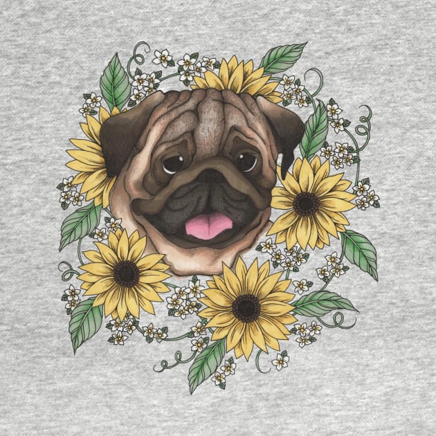 Sunflower Pug by WtfBugg